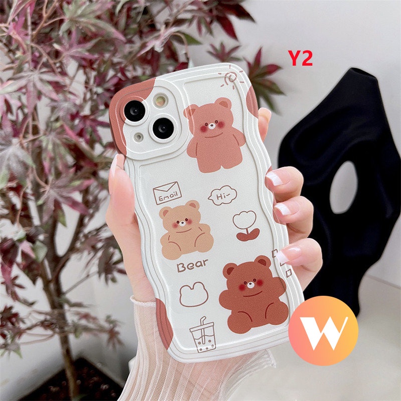 Soft Case Motif Kartun Beruang Untuk OPPO A55 A96 A57 2022 A95 A5s A16K A7 A12 A15s A93 A3s A16 A9 A53 A54 A5 A74 A16E A35 A1k A76 F9 A16 A33 A2 A16E 62 A15 Case Cover Handphone