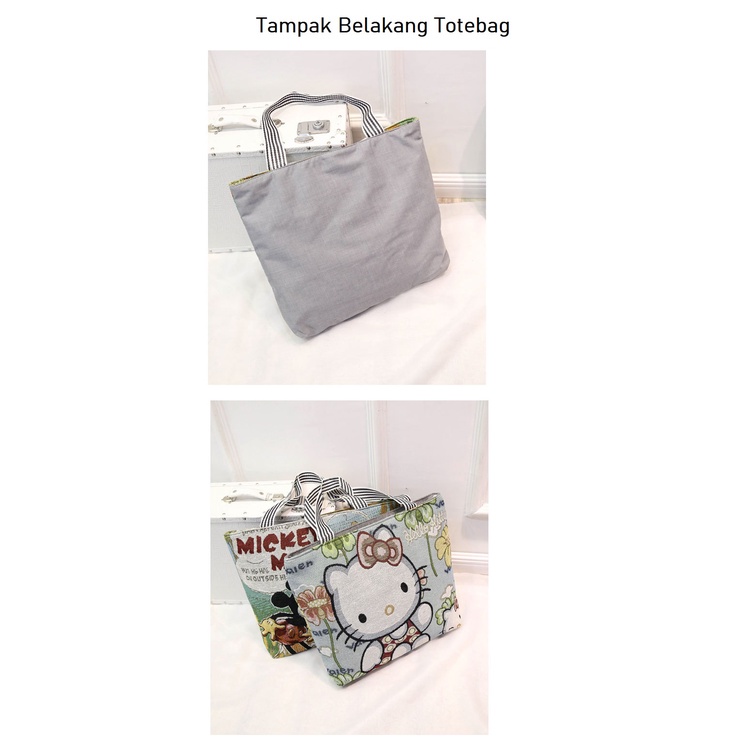 TB135 - Totebag Resleting Totebag Wanita Totebag Aesthetic Tas Belanja Tote Bag Totebag Kanvas