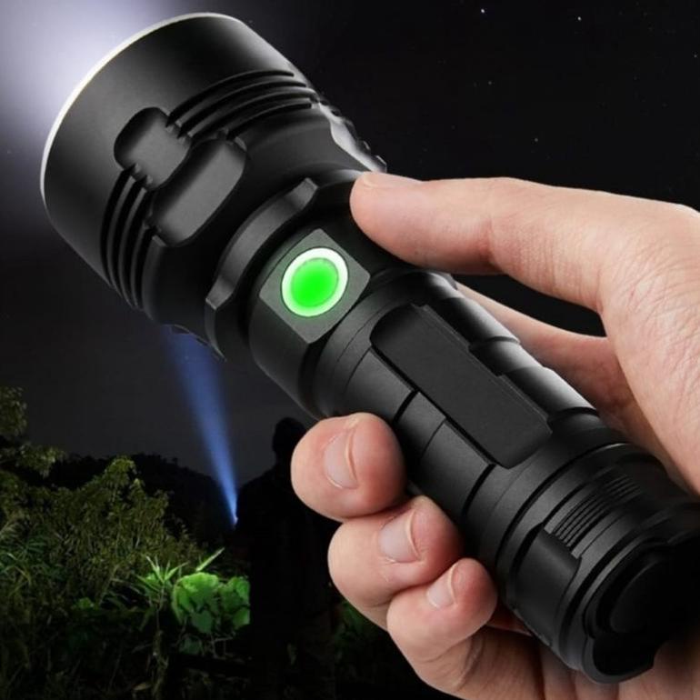 SAR.18Oc22ᴸ ‑ [100%ORIGINAL] Senter LED USB Rechargeable L2 & P70 XHP50 25W 1000 Lumens