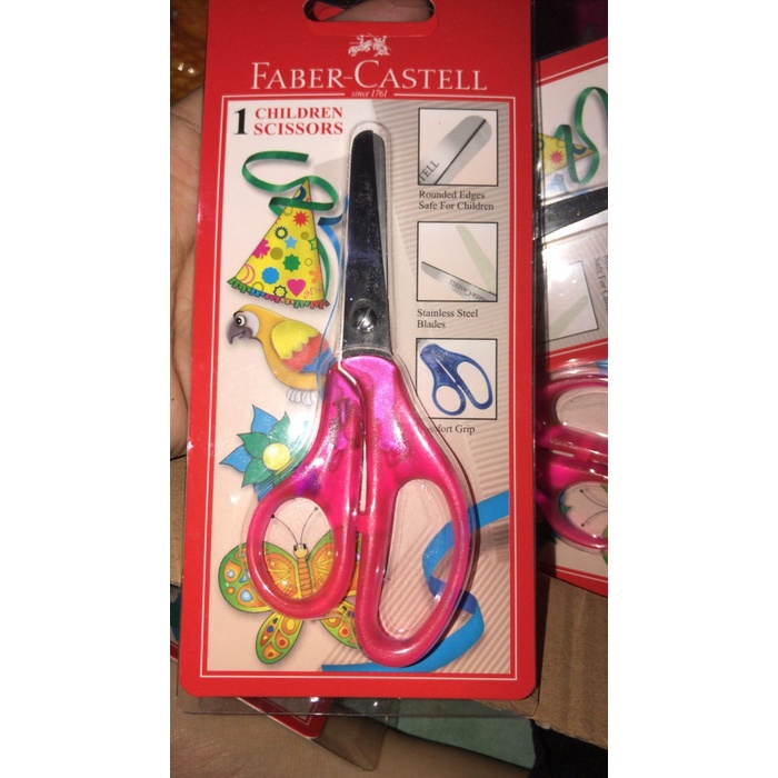 

Hot Sale Faber Castell Children Scissors Gunting Anak Stainless Steel Sale!!!