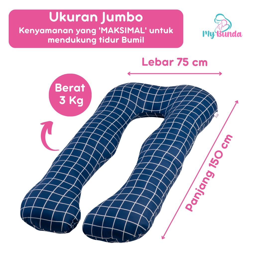 Bantal Bumil dan Menyusui untuk Kasur Ibu Hamil Jenis Bantal Hamil Jumbo Premium dengan Desain Bantal Ibu Hamil Tidur Jumbo yang Sangat Nyaman untuk Jadi Guling Ibu Hamil - Motif BB14