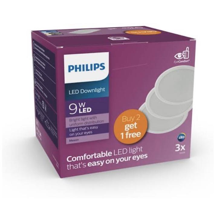 LAMPU PHILIPS DOWNLIGHT LED MESON PAKET 9W 9 WATT W 105 PUTIH GROSIR MULTIPACK BUNDLING 2 GRATIS 1 ◦