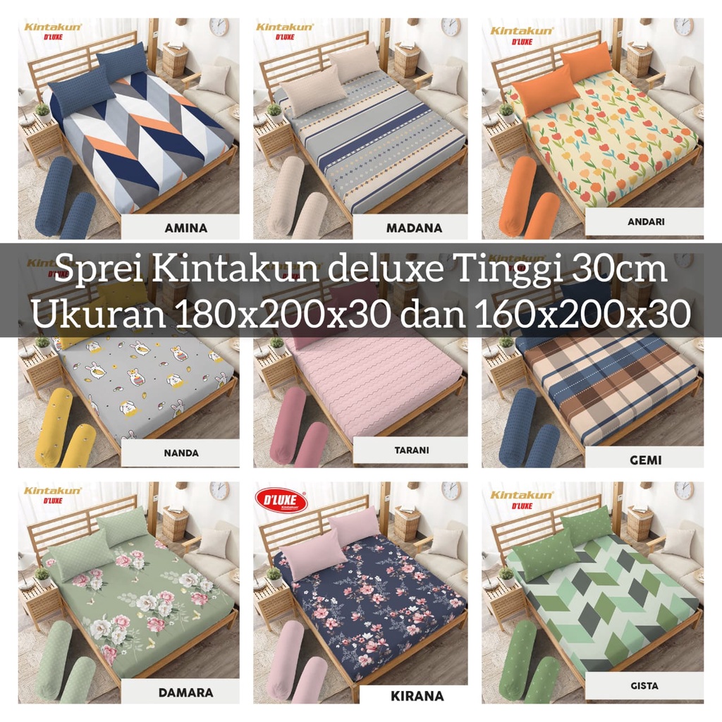 SPREI KINTAKUN 180x200 160x200 TINGGI 30 / SPREI 180X200 160x200 KINTAKUN DELUXE KING SIZE TINGGI 30