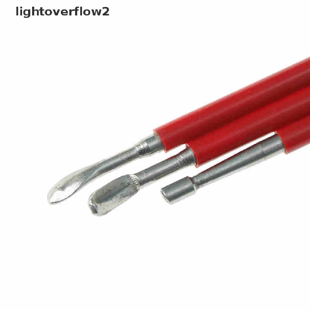 (lightoverflow2) 3pcs / Set Alat Pahat Tembikar Tanah Liat / Polymer / Keramik DIY