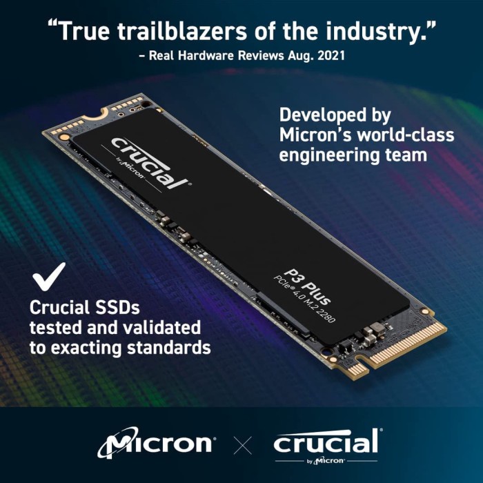 SSD Micron Crucial SSD P3 Plus M.2 Pcie Nvme 2280 500GB - Gen4 SSD