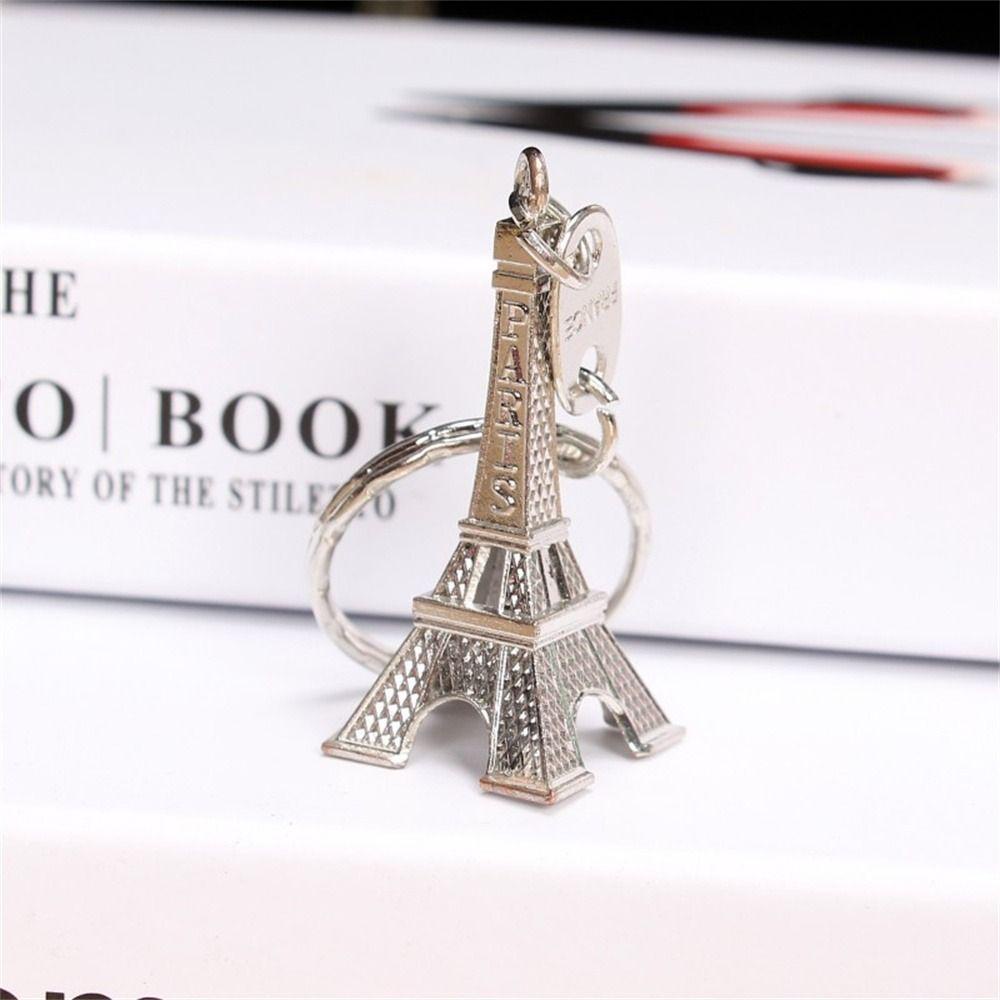 Lanfy Gantungan Kunci Menara Eiffel Kreatif Fashion Hadiah Natal Motor Mobil Keyring Metal Model Menara Eiffel