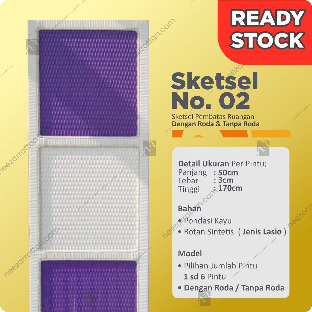 READY STOCK TERLARIS Pembatas penyekat ruangan sketsel minimalis unik rotan lipat modern sintetis Mo