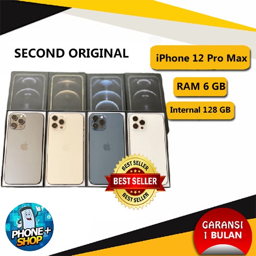 [ Hp / Handphone ] Iphone 12 Pro Max 128Gb Second Ori, Fullset Bekas / Second / Seken / 2Nd