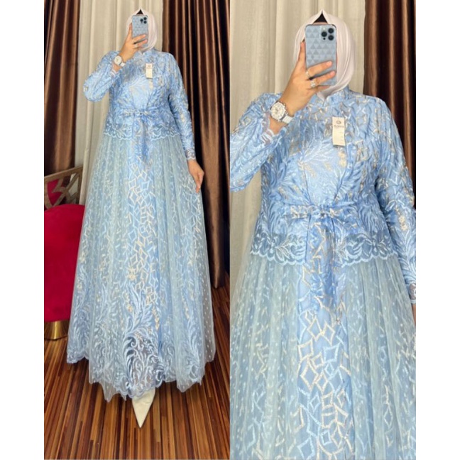 gamis dress sabyan brokat mewah READY