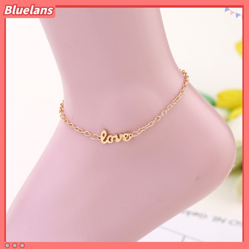 Bluelans Love Letter Charm Women Summer Barefoot Jewelry Foot Bracelet Anklet Ankle Chain