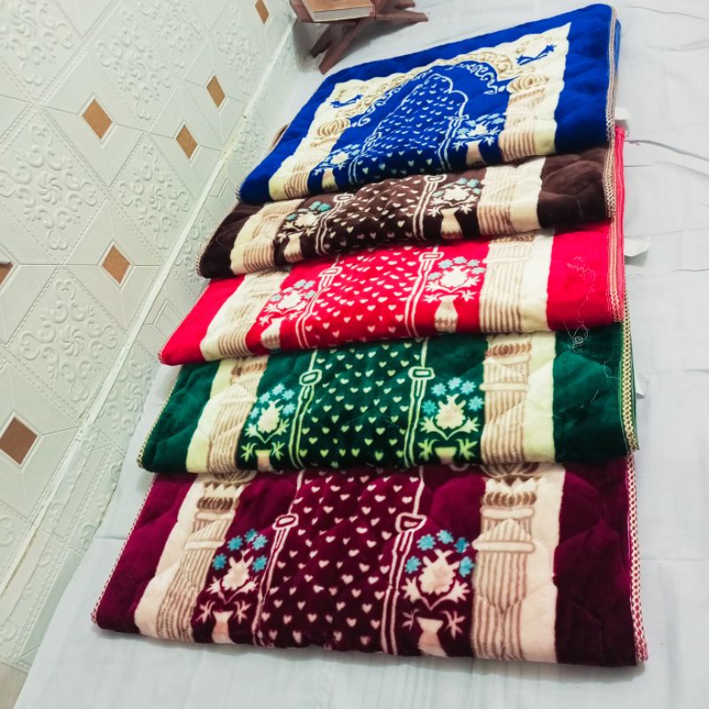 Sajadah Tebal Turki Sejadah Empuk Embos Premium Dewasa / Sajadah Nur Premium Empuk Import  / Sajadah Tebel Import 70X110
