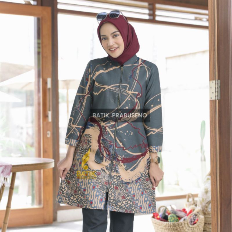 Tunik DANAR BATIK PRABUSENO ATASAN WANITA BATIK WANITA ASLI SOLO