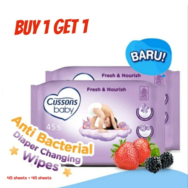 BUY 1 GET 1 Cussons Baby Wipes 50s | My Baby Tisu Basah Bayi | Tisue Baby Wipes CUSSONS (B1G1 45s)