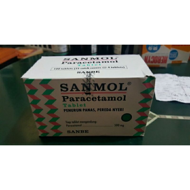 sanmol tablet 1 box @100 tablet/penurun panas