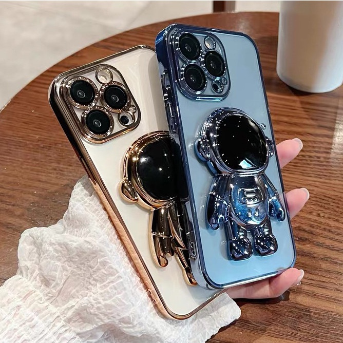 Soft case Transparan Motif Astronot Untuk Iphone 14 13 12 11 pro max xs max xr 8 7plus