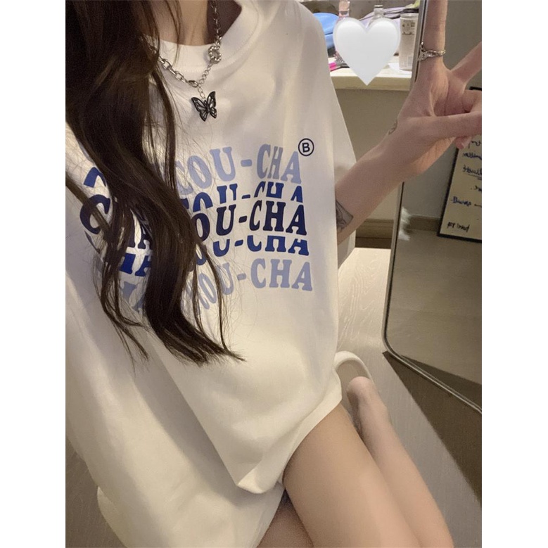 [littlecrab] Kaos Oversize Korea Chanycou-Cha Simple Aesthetic Gradasi Biru Ungu Soft Bayangan Shadow T-shirt Couple Unisex Berkualitas Korean Style