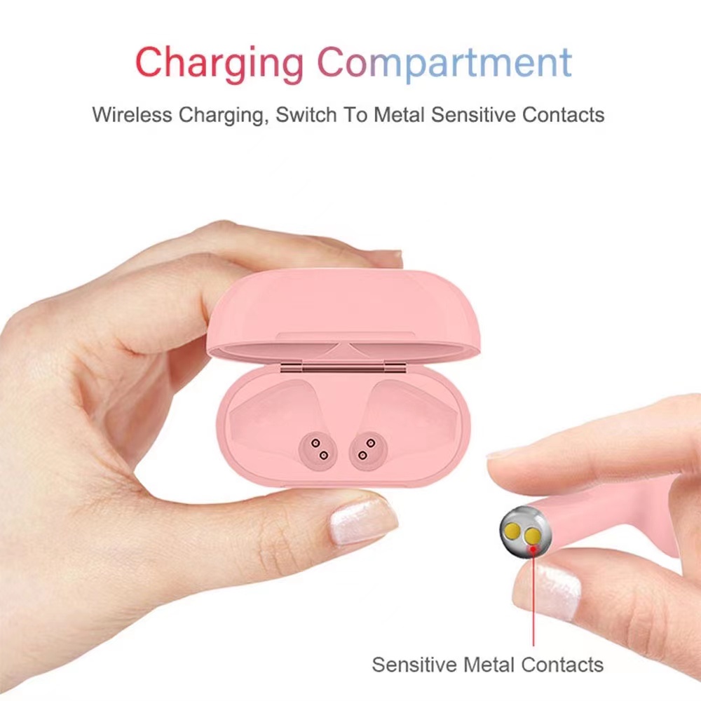 Mini HEADSET BLUETOOTH INPODS WIRELESS i12 MACARON EARPHONE TWS BLUETOOTH 5.0 WARNA MACARON