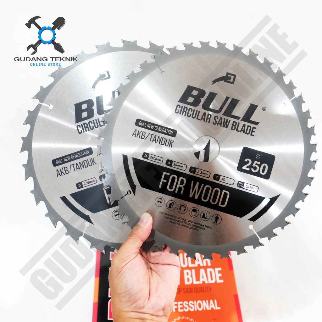 Mata Pisau Kayu Circular Saw TANDUK BULL 10&quot; 250mm 24T 40T / Mata Gergaji Circle 10Inch 250x24T 40T - Circular Saw Blade