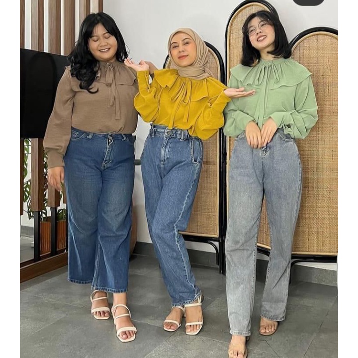 Atasan Wanita Blouse Wanita Crinkle Airflow