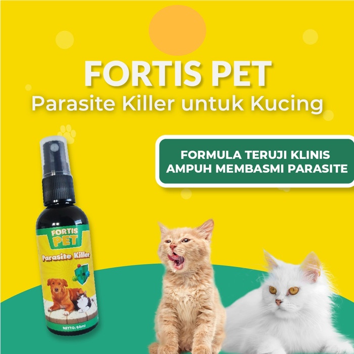 Obat Jamur Scabies Demodex Fortis Pet Parasit Killer Spray 60ml