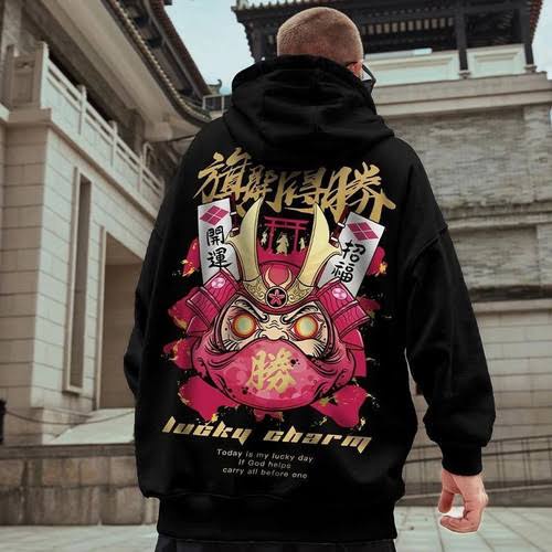 Sweater Hoodie LUCKY CHARM Jumper Pria Wanita Bahan Fleece Tebal Ukuran S M L XL XXL XXXL