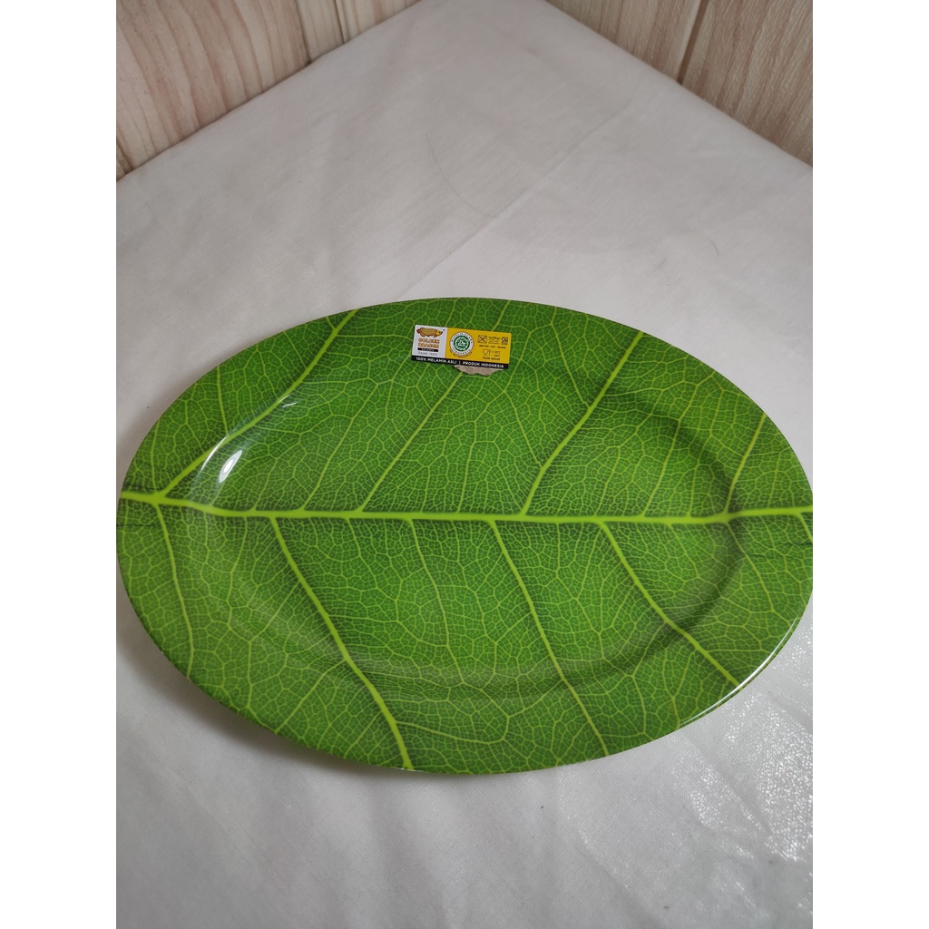 Jual Piring Lauk Oval Melamin Motif Daun Piring Saji Oval Melamin Motif Daun Piring Hidangan 2509