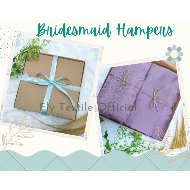 [FREE BOX + CARD] Paket Lengkap Kain Satin dan Brukat Tile Akar Mutiara || Paket Seragam Bridesmaid 