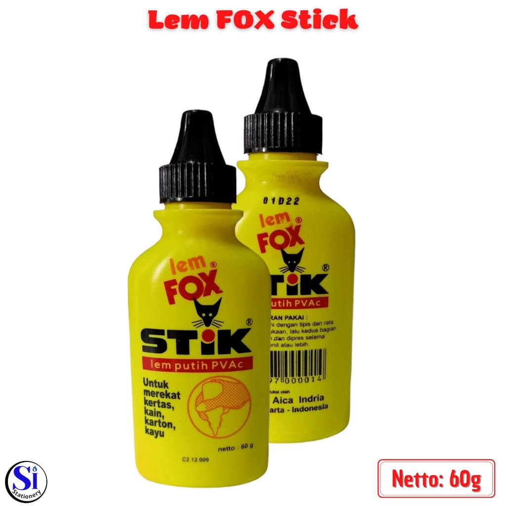 

LEM FOX STIK PVAC 60G / LEM PUTIH FOX STIK 60G