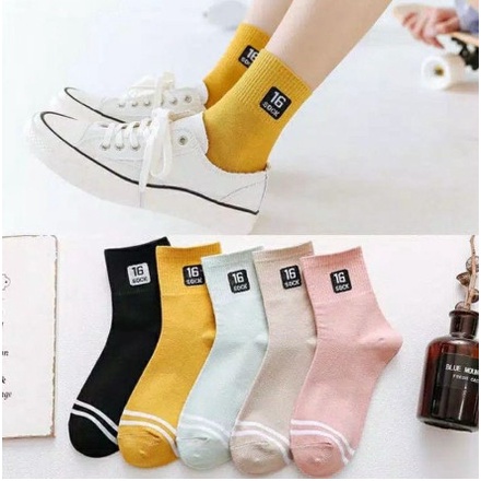 Kaos Kaki KS63 Kaos Kaki Panjang Motif Polos Kaos kaki wanita Import