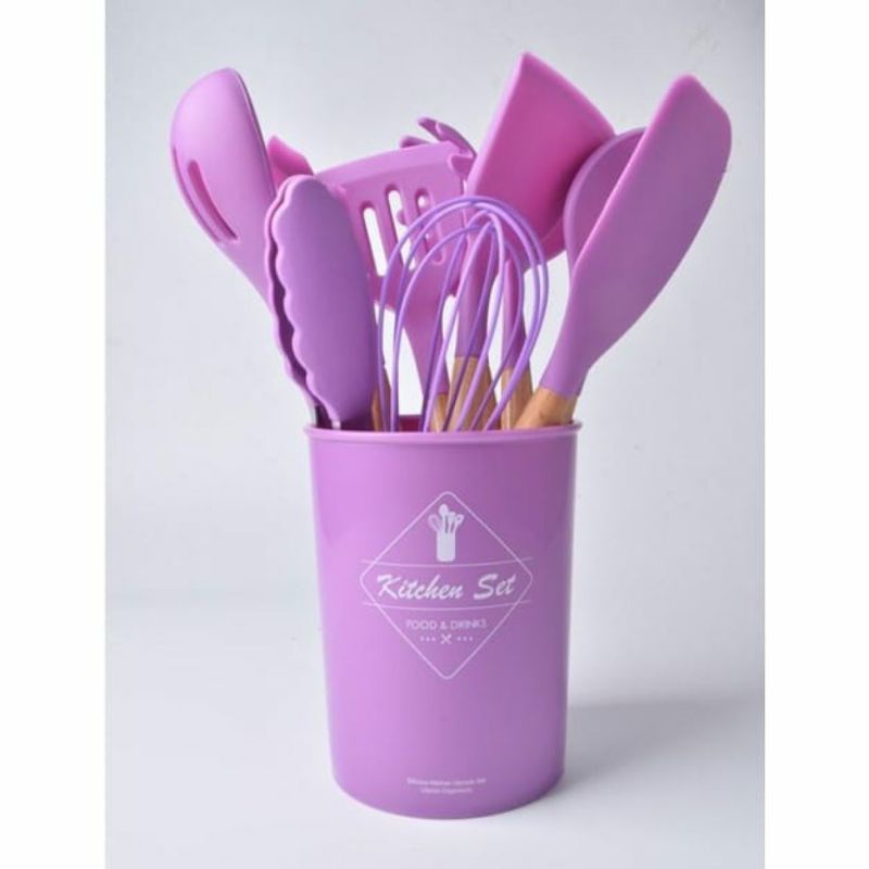 Silikon Spatula Silicone Sodet Alat Masak Set 12pcs Spatula Steak Clip Set Oil Brush