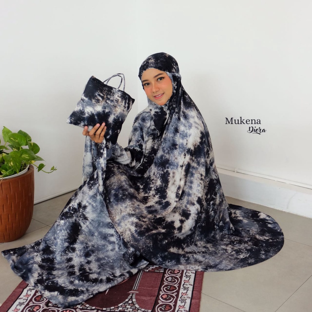 [MDSO] MUKENA DEWASA SOLO RAYON BALI TIE DYE smoke renda