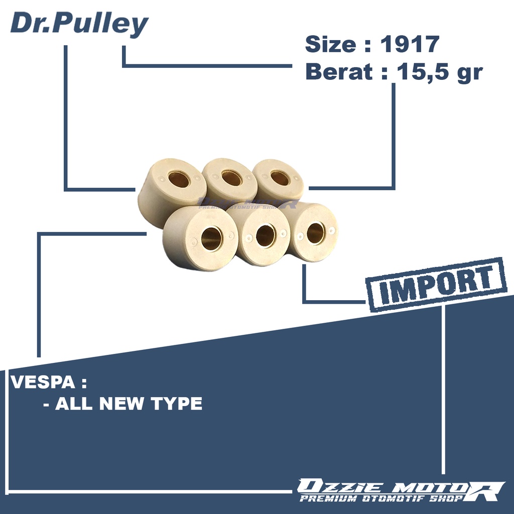 DR PULLEY 1917 ROLLER VESPA MATIC LX 125/150 SPRINT 3V 9gr s/d 15,5gr