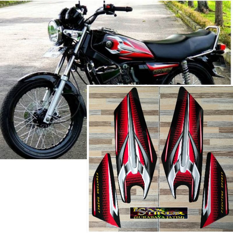 striping original Yamaha RX KING merah hitam tahun 2007