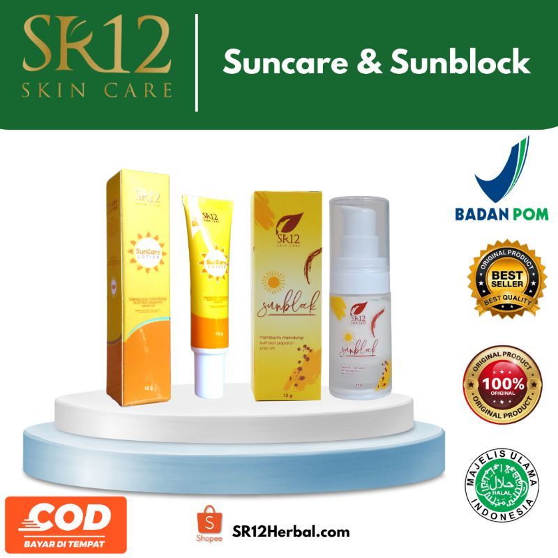 Jual BEST SELLER SUNBLOCK DAN SUNCARE LOTION SR12 UNTUK MELINDUNGI WAJAH DARI DAMPAK BURUK
