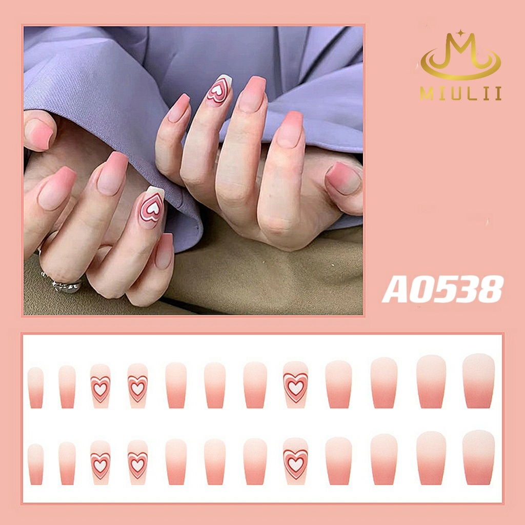 MIULII / KUKU PALSU   A0538  / 24PCS / 3D / NAIL ART / PREMIUM / CUTE / FREE LEM JELLY / KUTEK