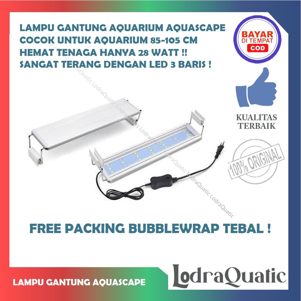 (LAMPU GANTUNG AQUARIUM 1 METER) LAMPU AQUARIUM AQUASCAPE 3 LINE P 1000 SUPER TERANG ULTRA BRIGHT SAVING ENERGY UKURAN TANK 80-100 CM LAMPU AQUASCAPE LAMPU GANTUNG AQUARIUM HANGING LED AQUASCAPE LAMPU GANTUNG AQUASCAPE LED AQUARIUM LAMPU ARWANA