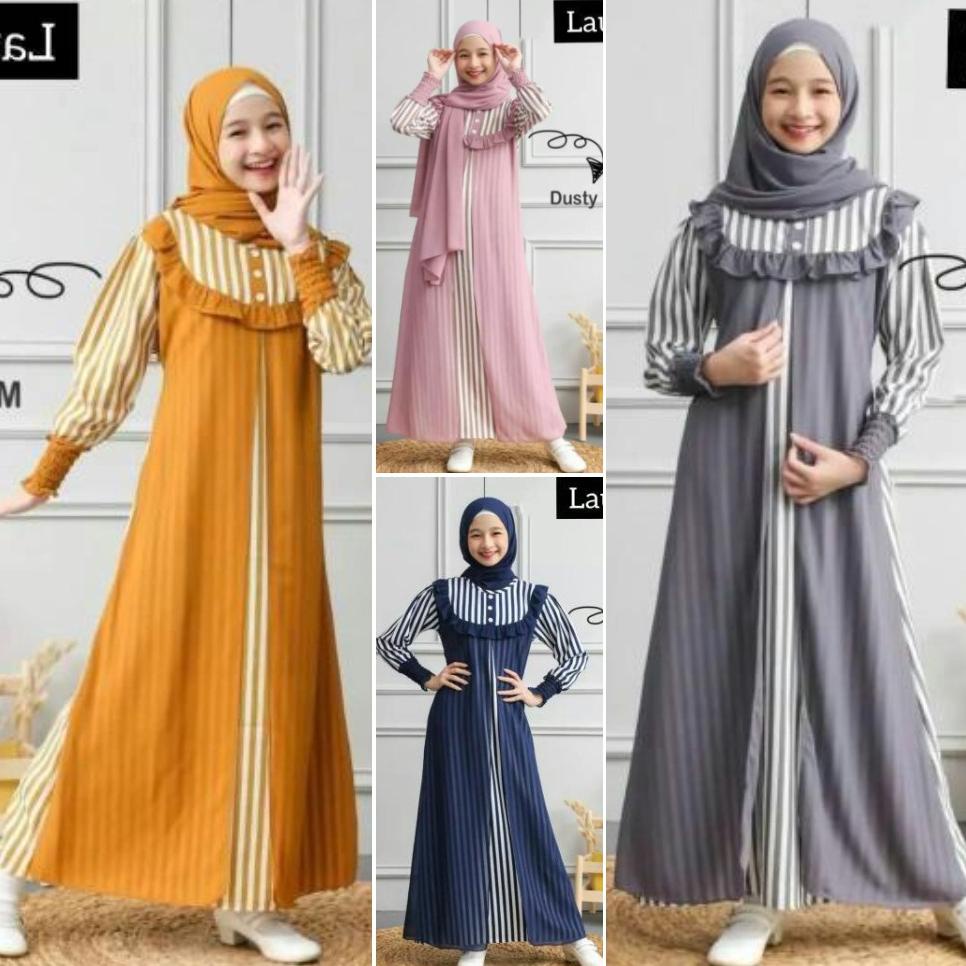 Terkini➘ Laura kids + phasmina / baju lebaran anak / baju lebaran anak perempuan 10 tahun / baju leb