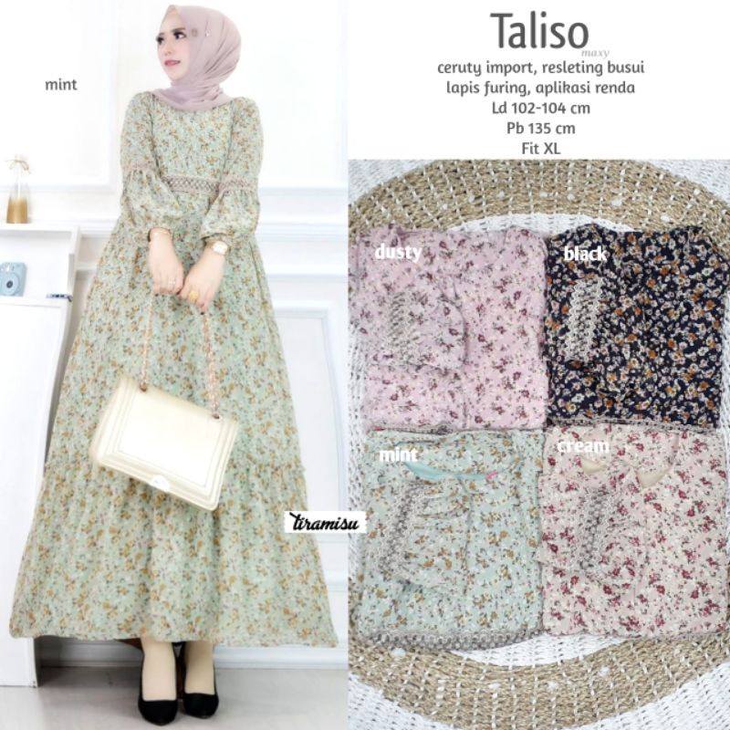 Taliso Maxy//gamis terbaru//gamis Ceruty import