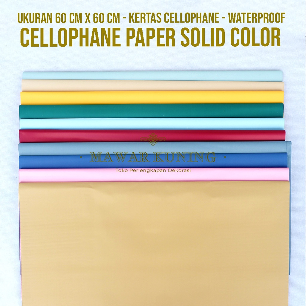 

[ 20 Lembar ] Cellophane Paper Solid Color / Kertas Wrapping Warna Solid - BVWF