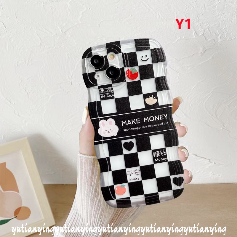 Soft Case Pasangan Motif Beruang Kelinci Senyum Untuk IPhone 7 8 Plus 11 13 12 14 Pro Max 14 Plus XR 6 6s Plus XS Max X SE 2020