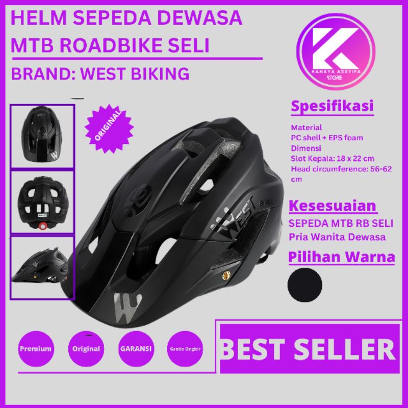 WEST BIKING Original Helm Sepeda Cycling Helmet Trail XC MTB