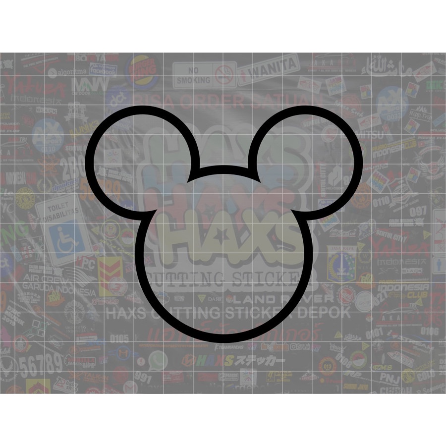 Cutting Sticker Mickey Mouse Outline Ukuran 8 Cm Untuk Motor Mobil