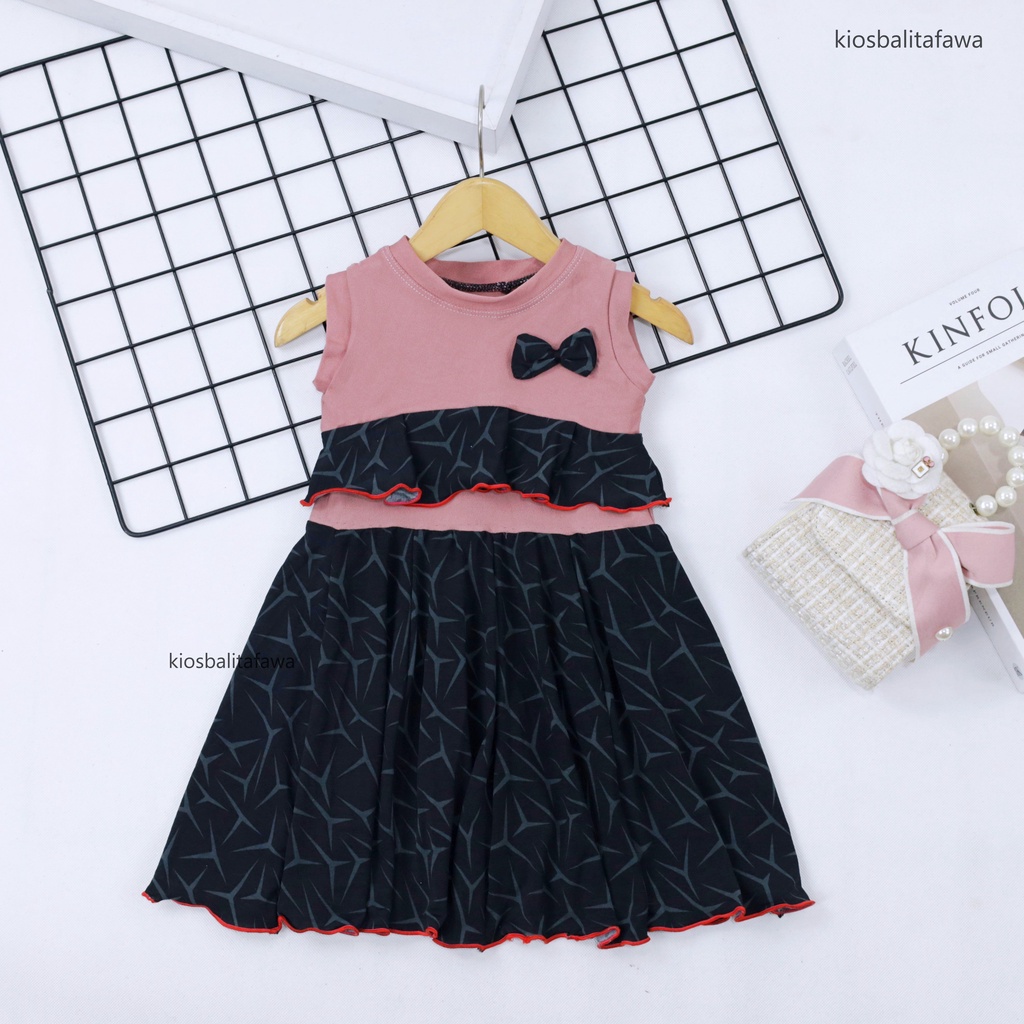 Dress Loona uk 1-2 Tahun / Model Dres Anak Perempuan Cewek Baju Batik Murah Casual Pesta Yukensi