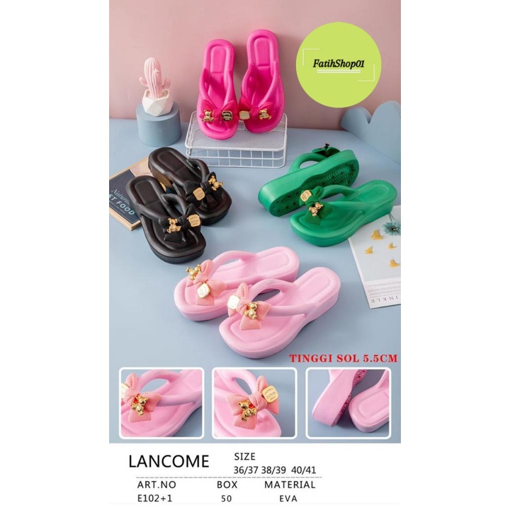 SANDAL JEPIT NON-SLIP WEDGES PITA E102+1 (36-41) SANDAL WEDGES WANITA BANGKOK STYLE/sandal bangkok