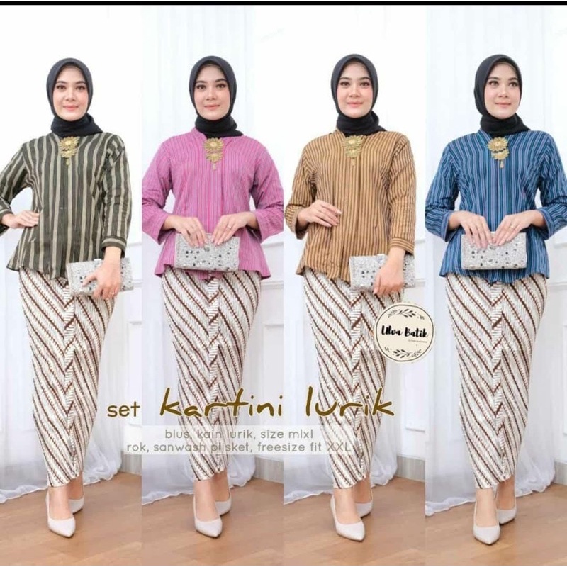 Jual Set Kartini Lurik Kebaya Kartini Encim Baju Adat Jawa Shopee