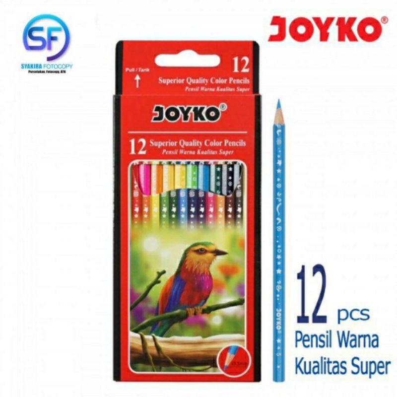 

PENSIL WARNA JOYCO PANJANG 12 PCS ORIGINAL PEWARNA GAMBAR LUKISAN