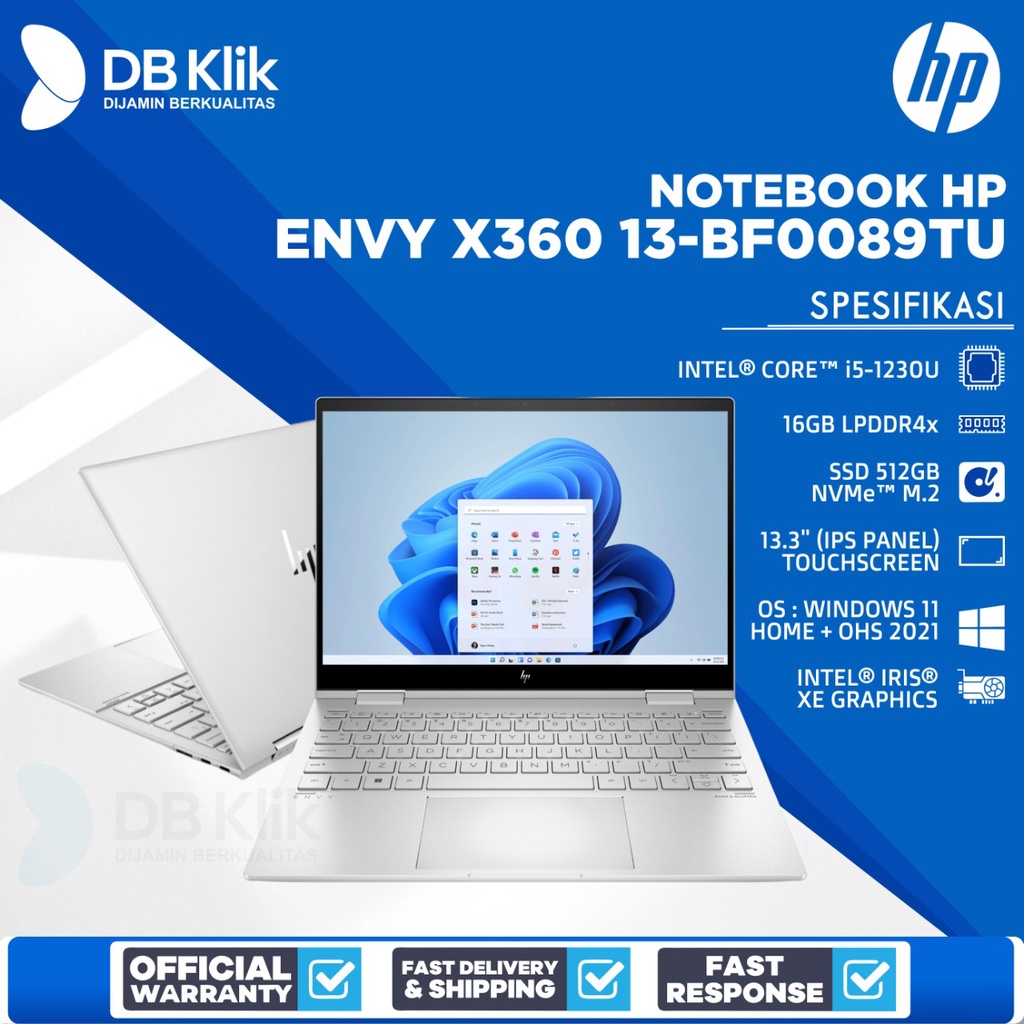 Notebook HP ENVY X360 13-bf0089TU i5-1230U 16/512 W11+OHS 13.3&quot; Touch