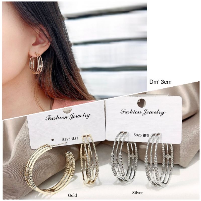 Anting Silver925 Premium Anti Karat anti alergi Anting Zircon silver import mata kilap 2011