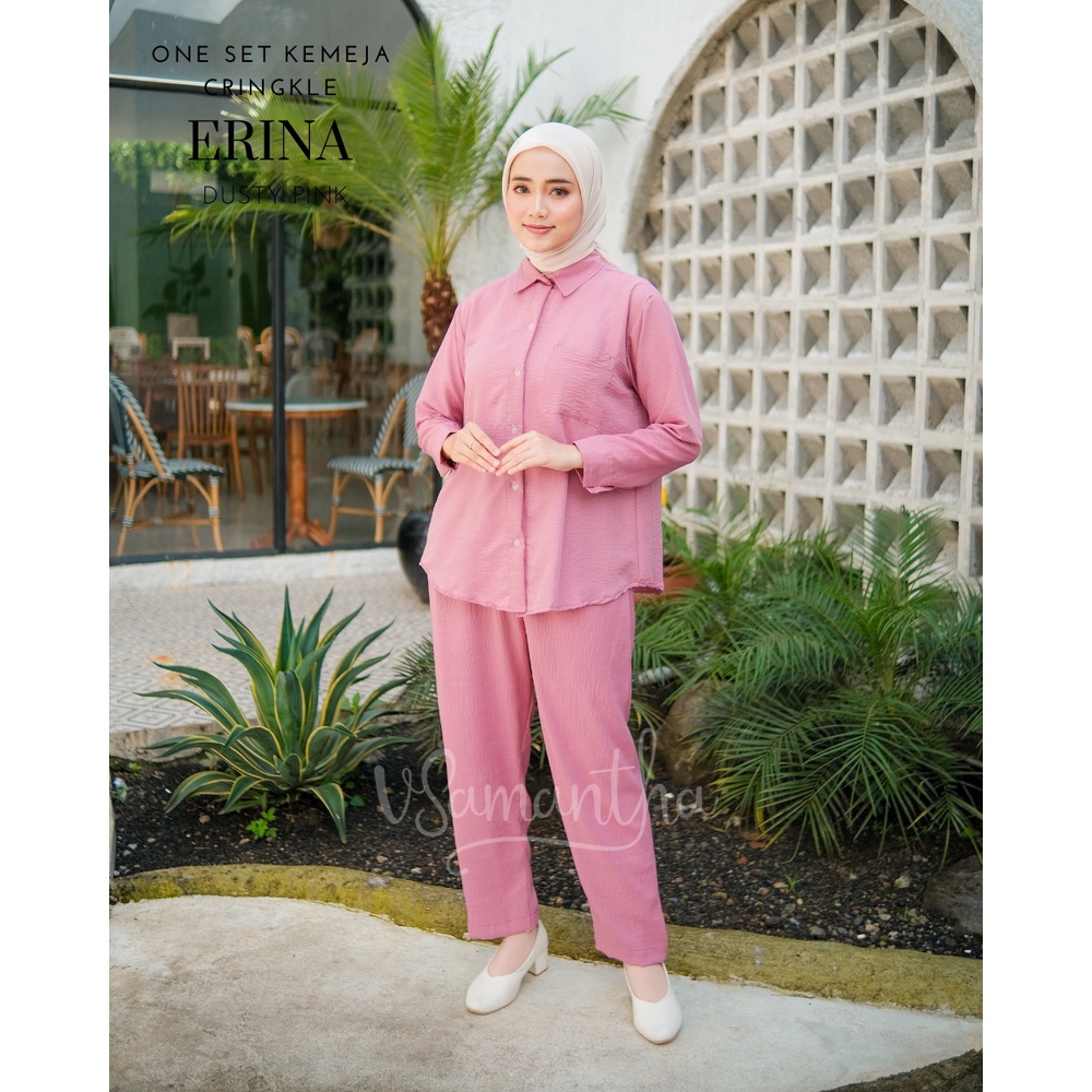 One Set Kemeja Wanita Crinkle Airflow Erina