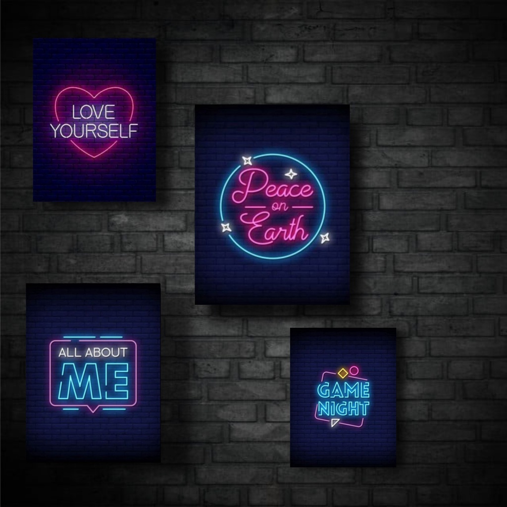 Poster Neon 20x30 Dekorasi Dinding Kamar Cowok Pajangan Quotes Gaming